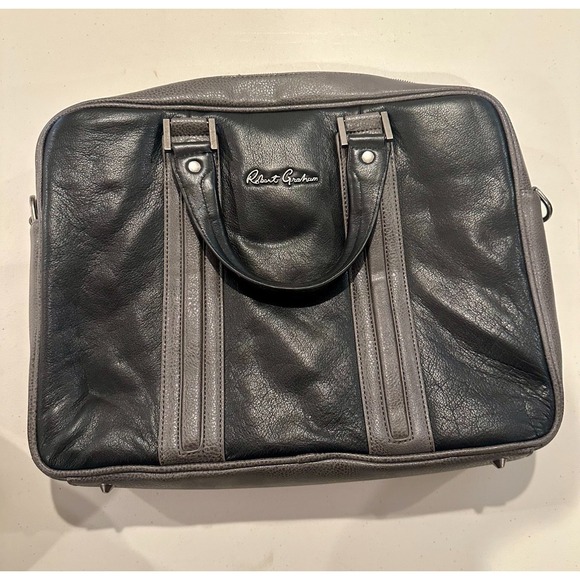 Robert Graham Other - Robert Graham Black & Gray Briefcase Laptop Bag with Cityscape Lining Designer‎